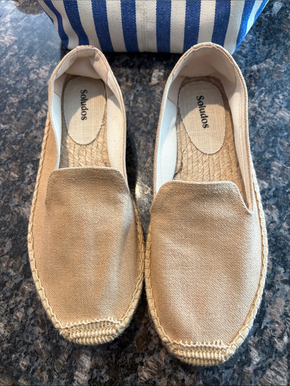 Soludos Natural Canvas Espadrille Slip-On Flats 8.5 new without tags